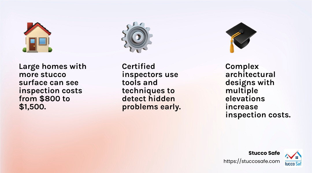 Factors Influencing Stucco Inspection Costs - stucco inspection cost infographic 3_facts_emoji_light-gradient