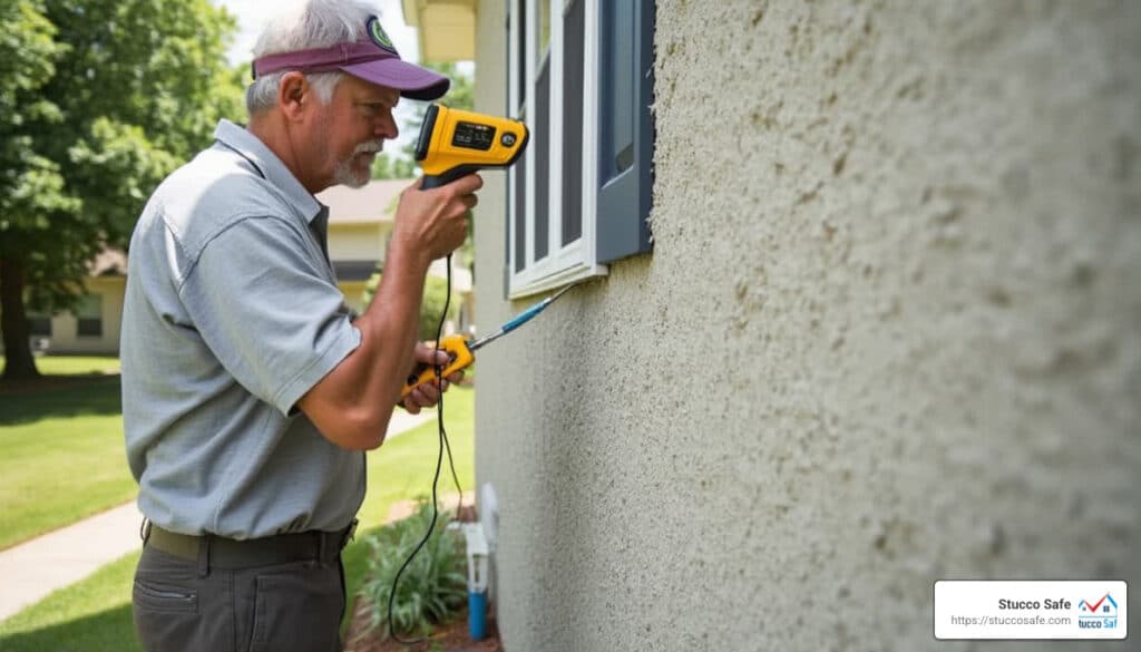 how is a stucco moisture test done