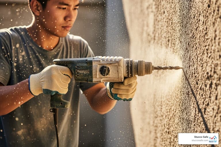 best way to drill into stucco