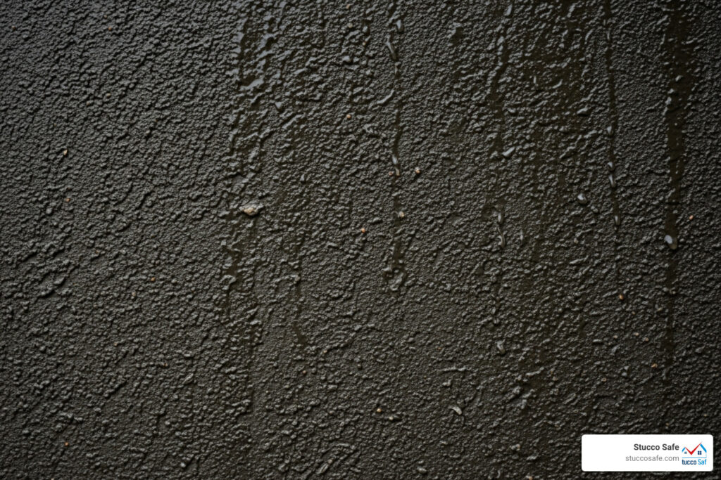 stucco wet after rain