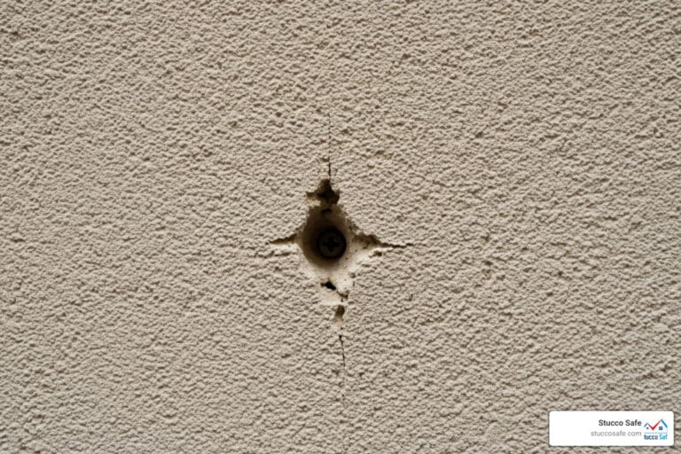 how to fill screw holes in stucco