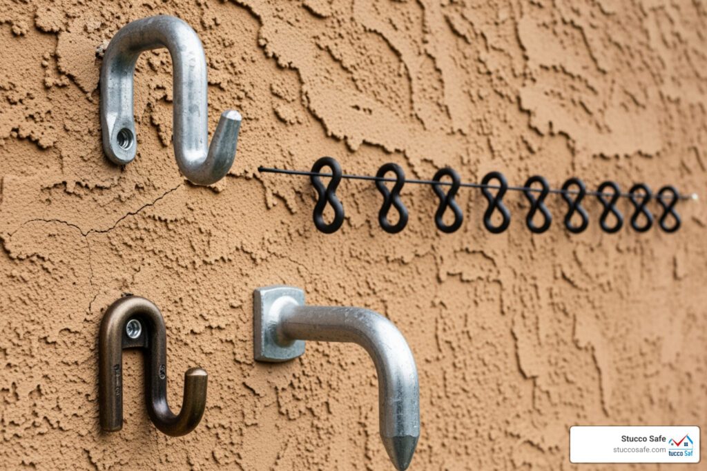 screw hooks for stucco