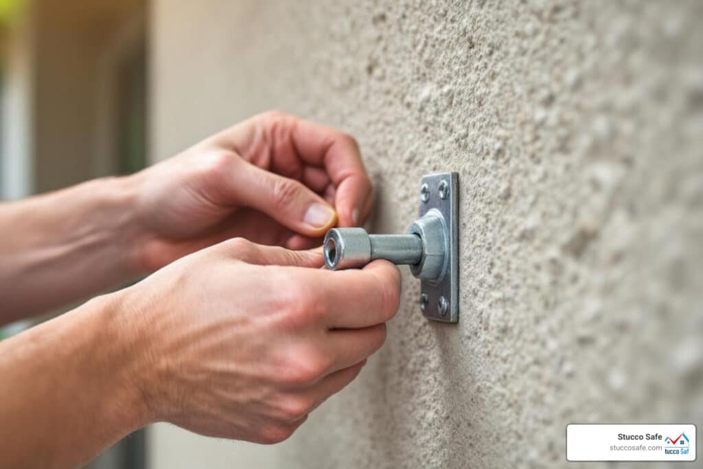 installing anchors in stucco